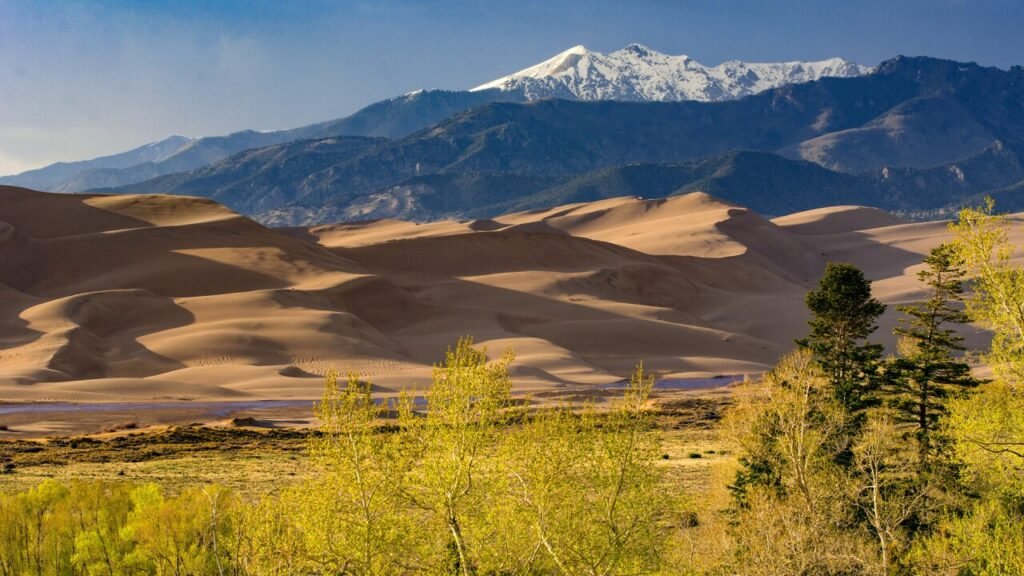 Great Sand Dunes National Park Colorado with Rocky Mountains - hidden gems USA