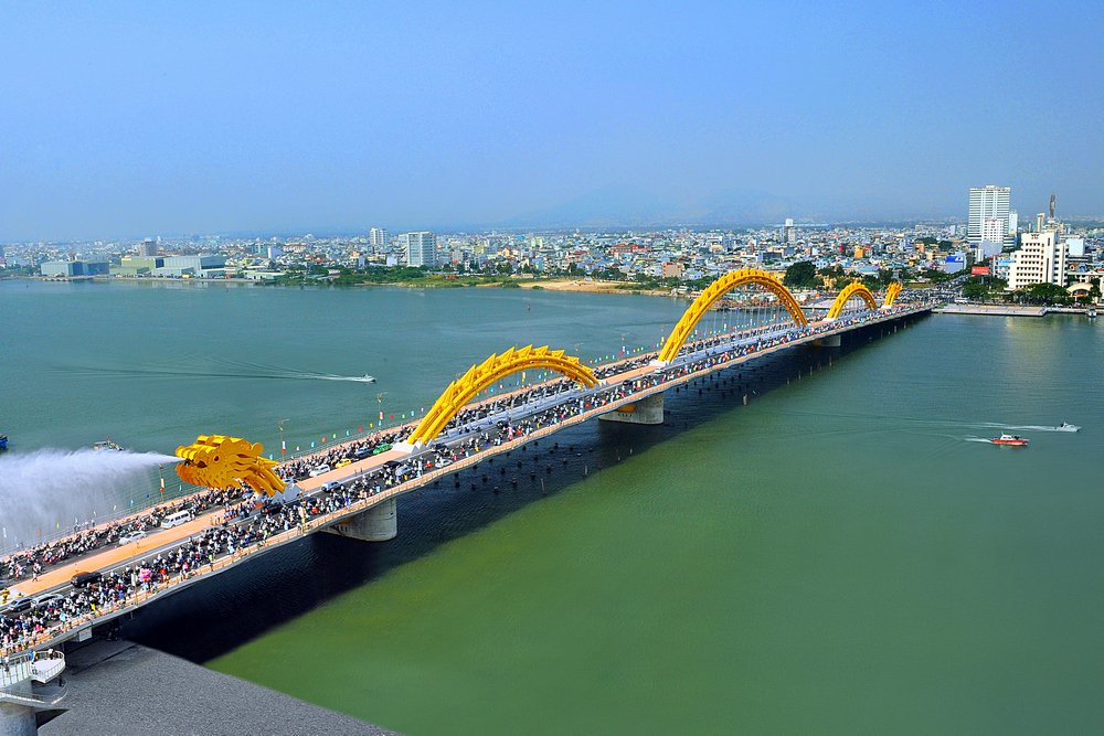 Dragon Bridge over the Han River in Da Nang