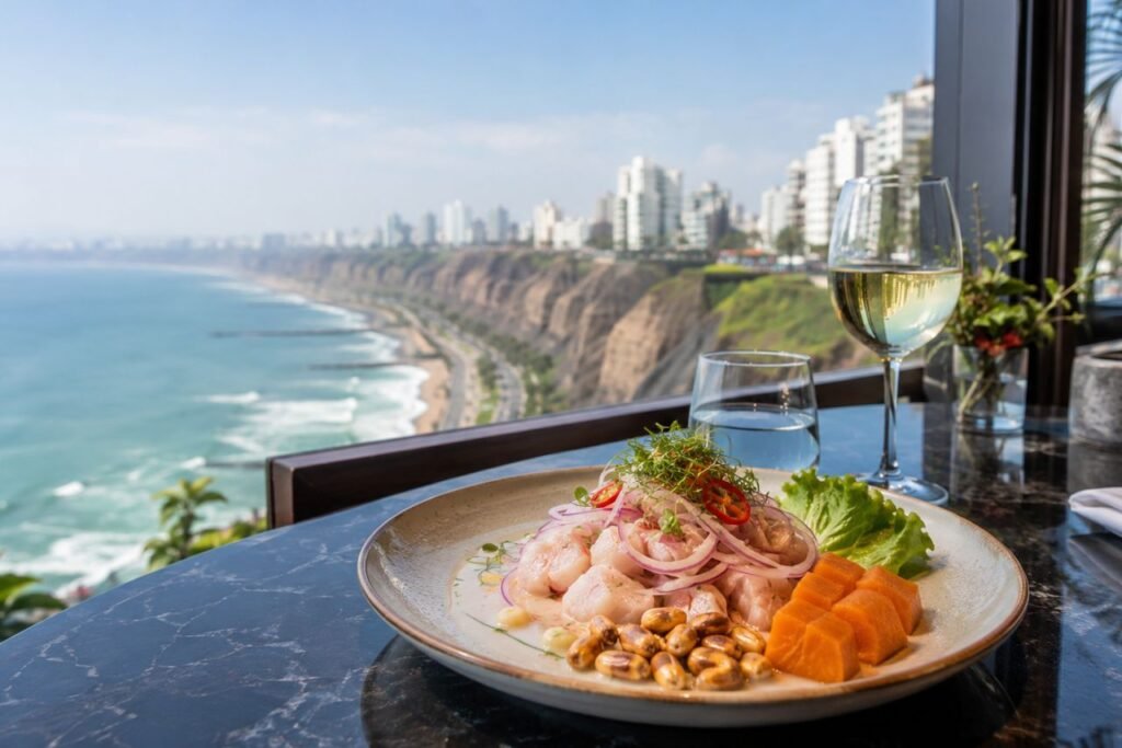 Fresh Peruvian ceviche served in Lima