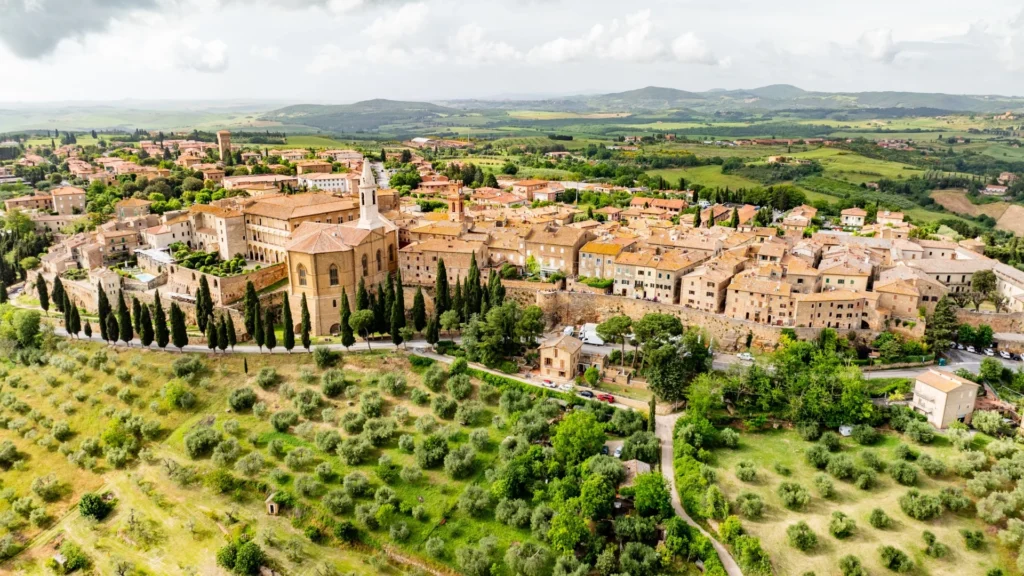 Historic hill town of Pienza in Val d'Orcia