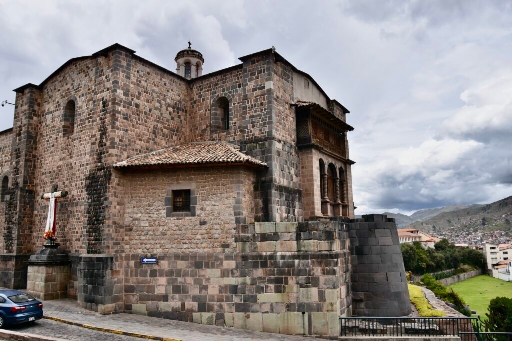 Inca stone walls and colonial architecture in Cusco, Peru