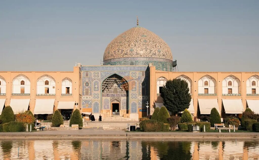 Sheikh Lotfollah Mosque dome and tilework in Isfahan, Iran