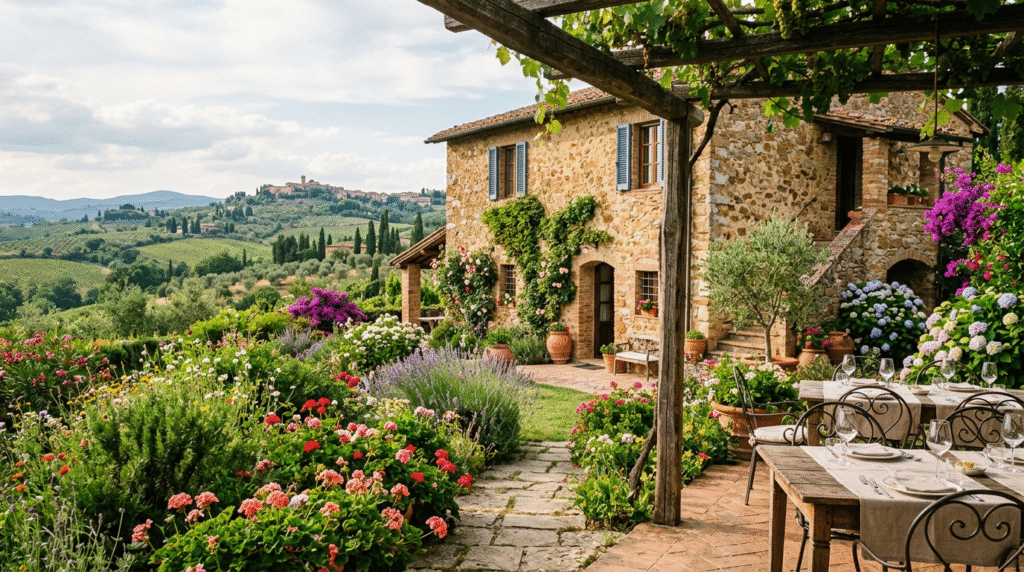 Traditional agriturismo farmhouse in the Tuscany countryside