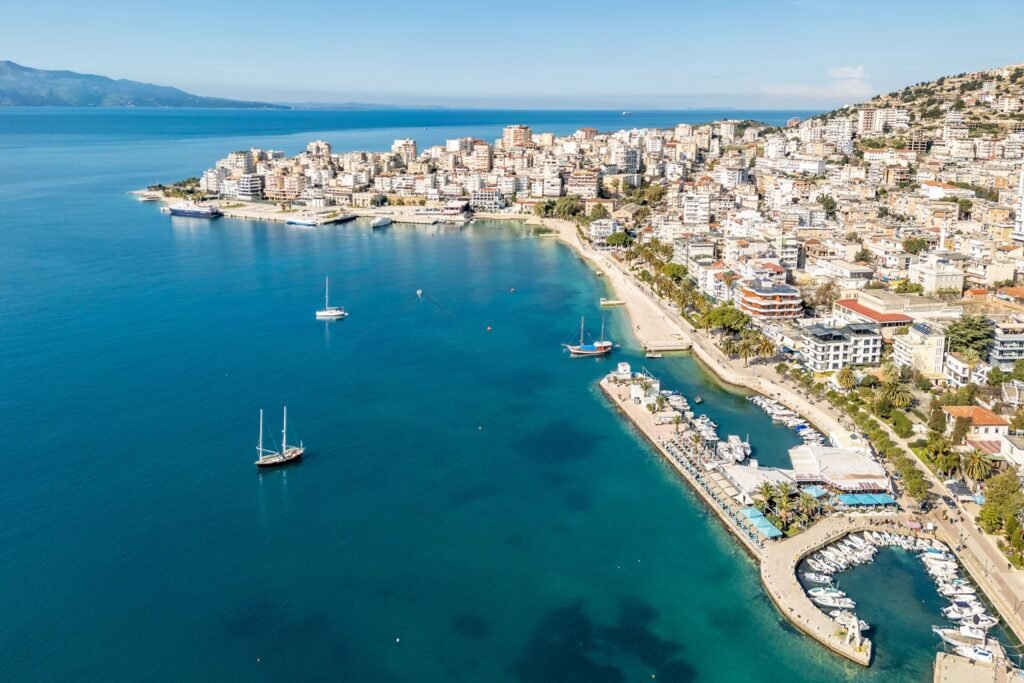 Coastline of the Albanian Riviera near the Ionian Sea