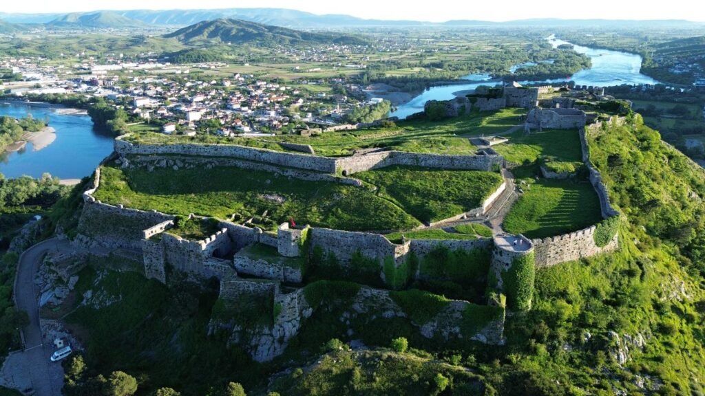 Rozafa Castle overlooking Shkodër in northern Albania