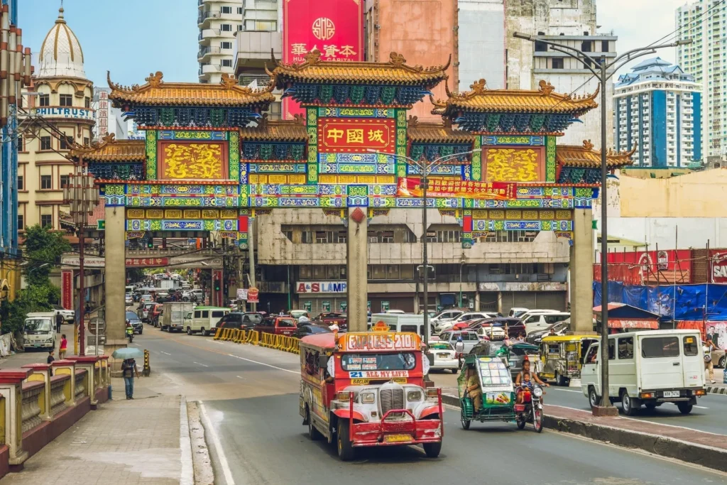 Binondo Chinatown street food scene in Manila, Philippines