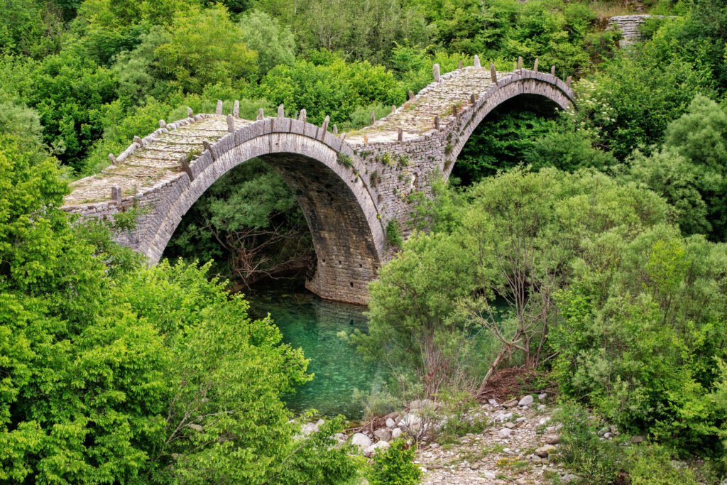 Stone bridge near Vikos Gorge in Zagori Greece