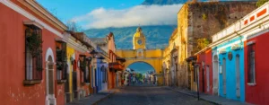 Colorful neighborhood in central america