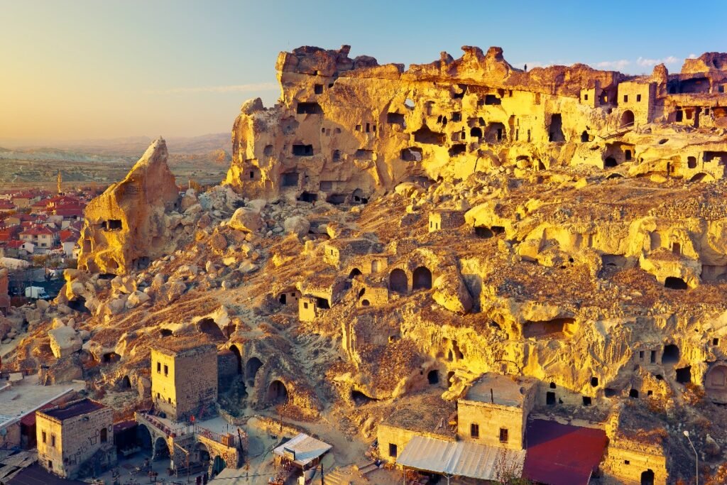 Derinkuyu underground city rock formations in Cappadocia, Turkey