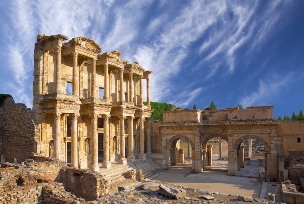 Library of Celsus facade at Ephesus ancient city, Turkey