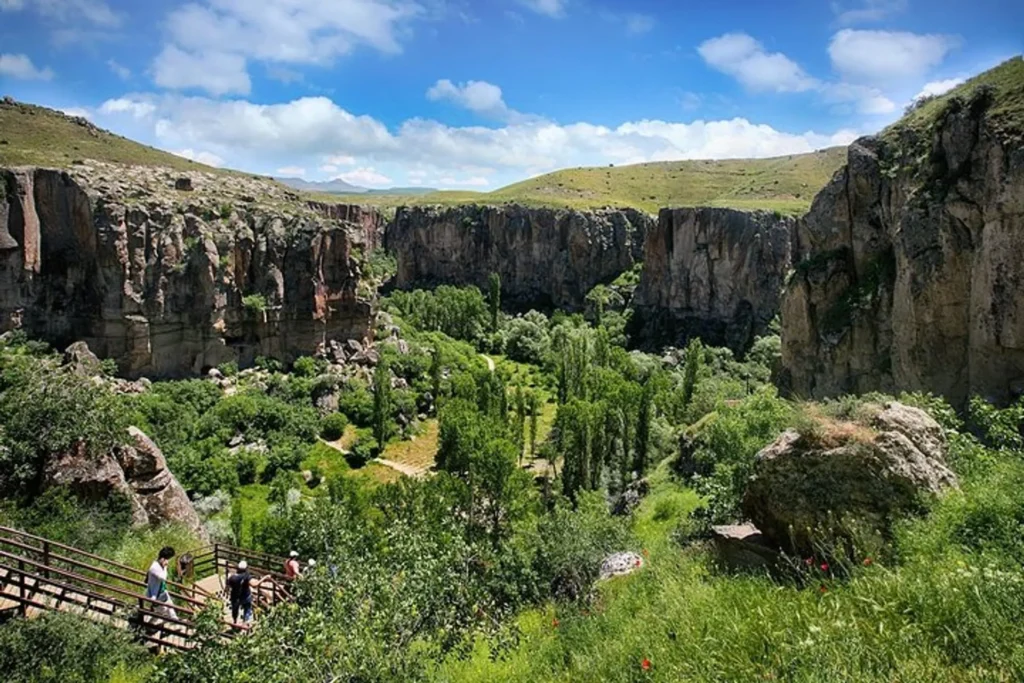Ihlara Valley canyon walking trail in Cappadocia, Turkey
