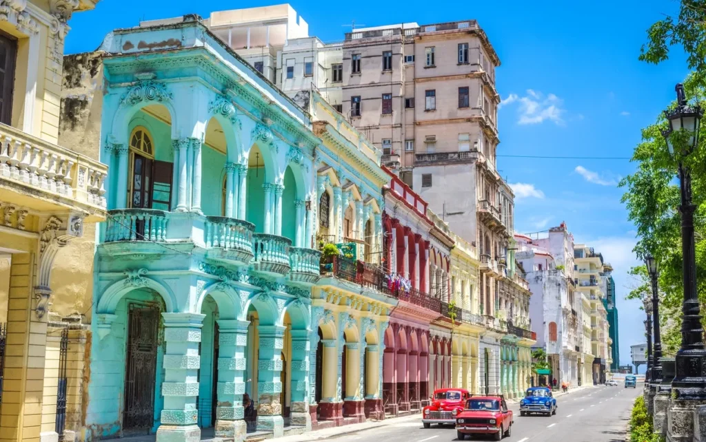 Colourful street scene in Old Havana, Cuba