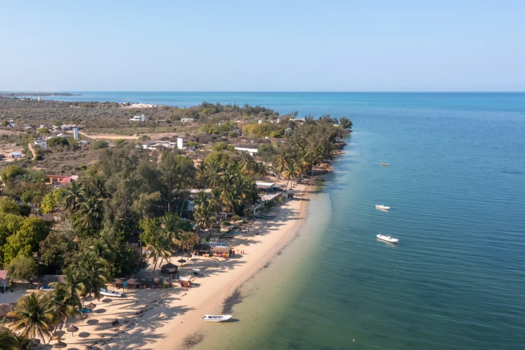 Beach and spiny forest near Ifaty on the southwest coast of Madagascar with reef snorkelling