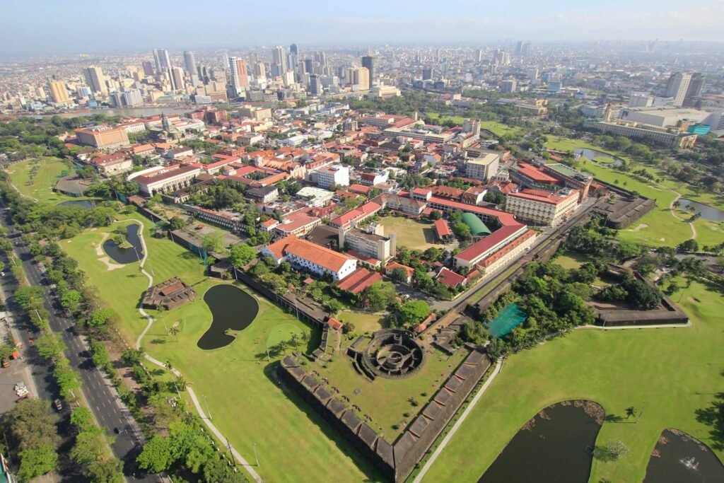 Intramuros walled city and San Agustín Church, Manila