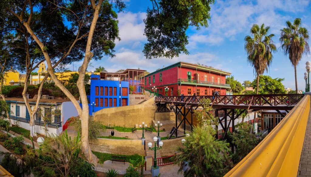 Colourful streets and colonial architecture in Barranco, Lima