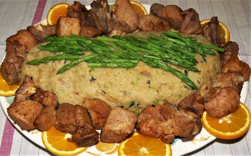 Alentejo migas served with pork