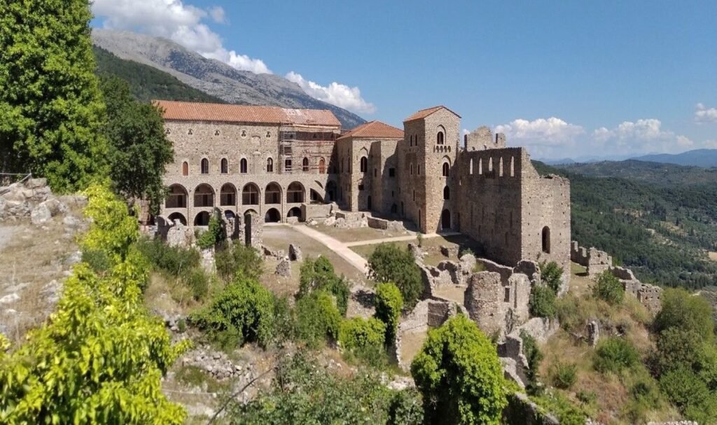 Byzantine ruins of Mystras near Sparta Greece