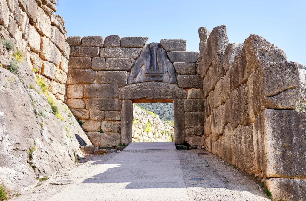 Lion Gate at ancient Mycenae in the Peloponnese
