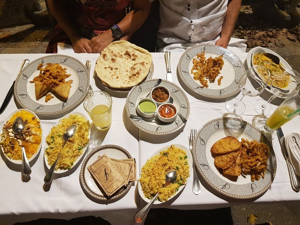 Vegetarian restaurant meal in Paris France
