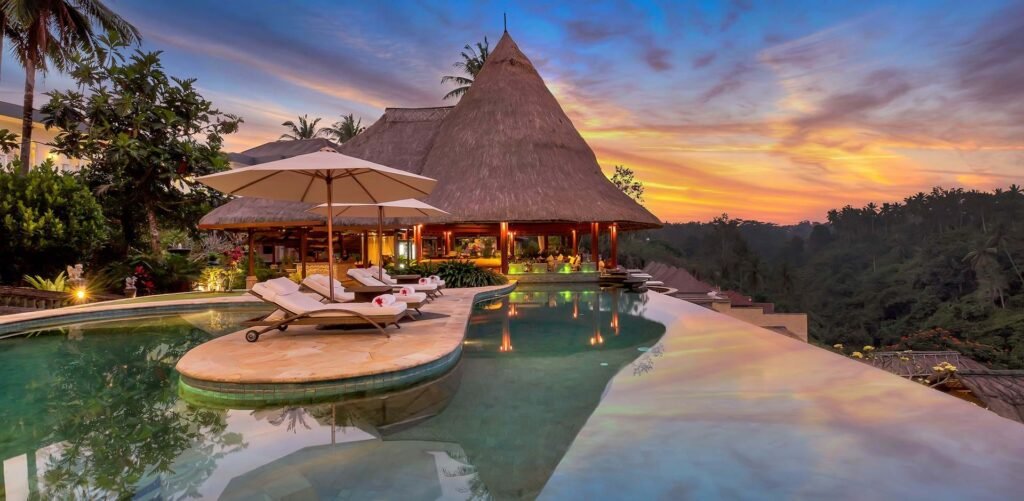 Luxury villa view in Bali for an affordable honeymoon