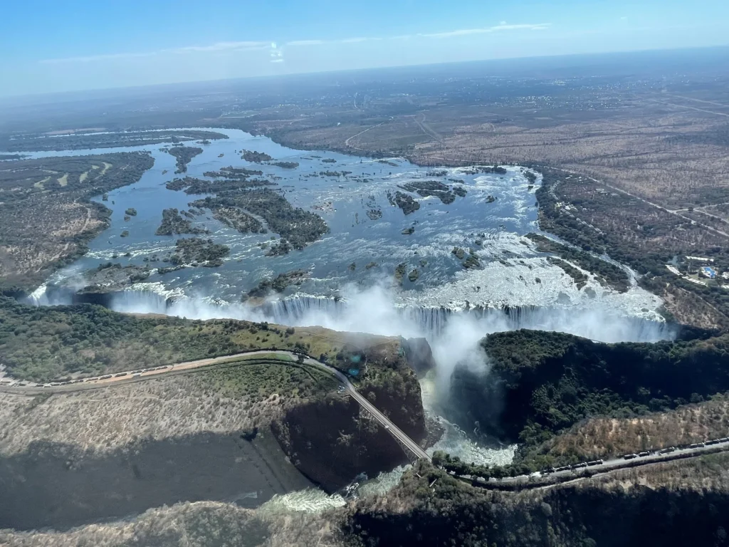 Wide view of Victoria Falls from Zambia