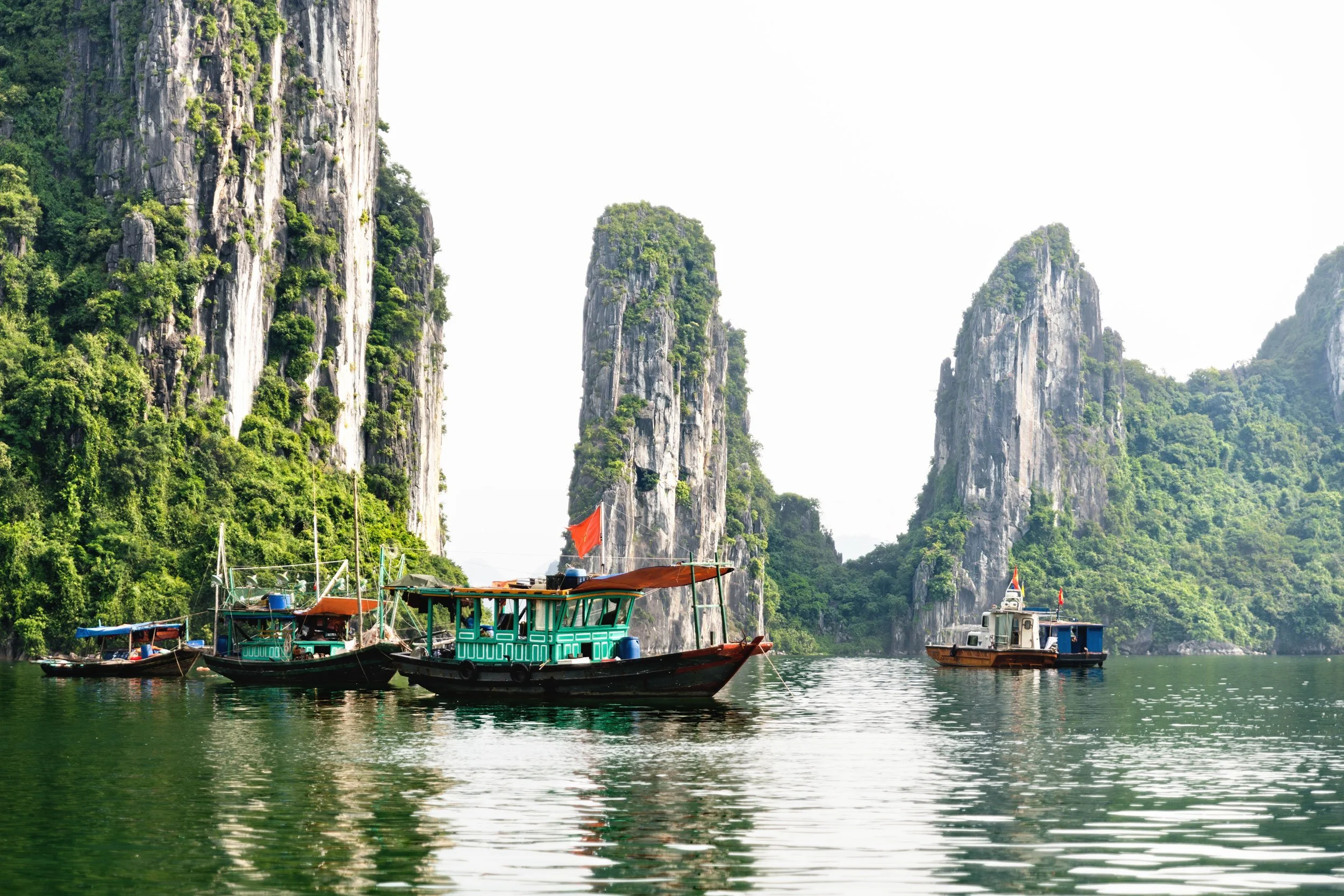 Limestone islands on Halong Bay Vietnam