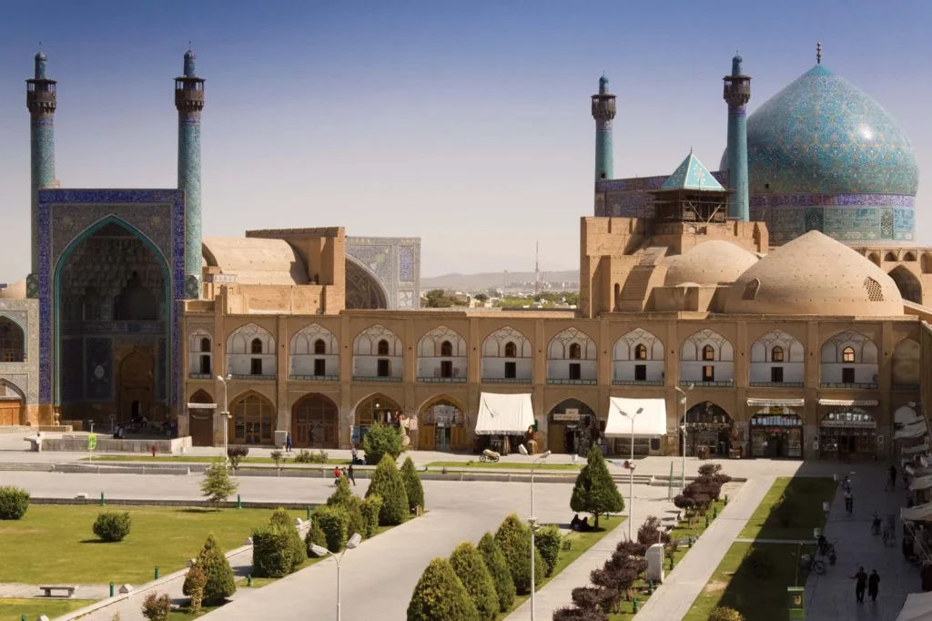 Imam Mosque Isfahan blue dome Naqsh-e Jahan Square Iran travel guide