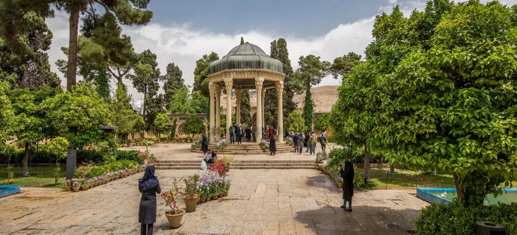Tomb of Hafez Hafeziyeh garden pavilion Shiraz - Iran travel guide poetry site